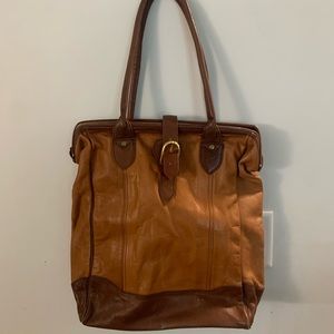 Vintage genuine leather tote bag- great condition!